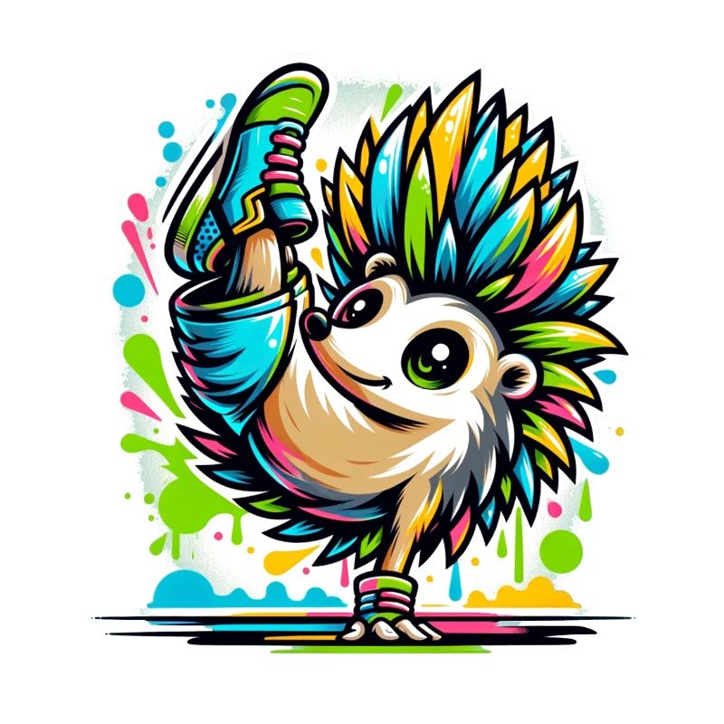 cooler Igel Breakdance Tanzen