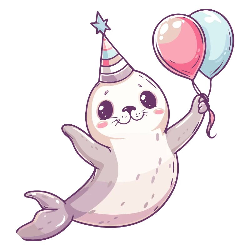 Bande dessinée d’anniversaire d’animal de phoque