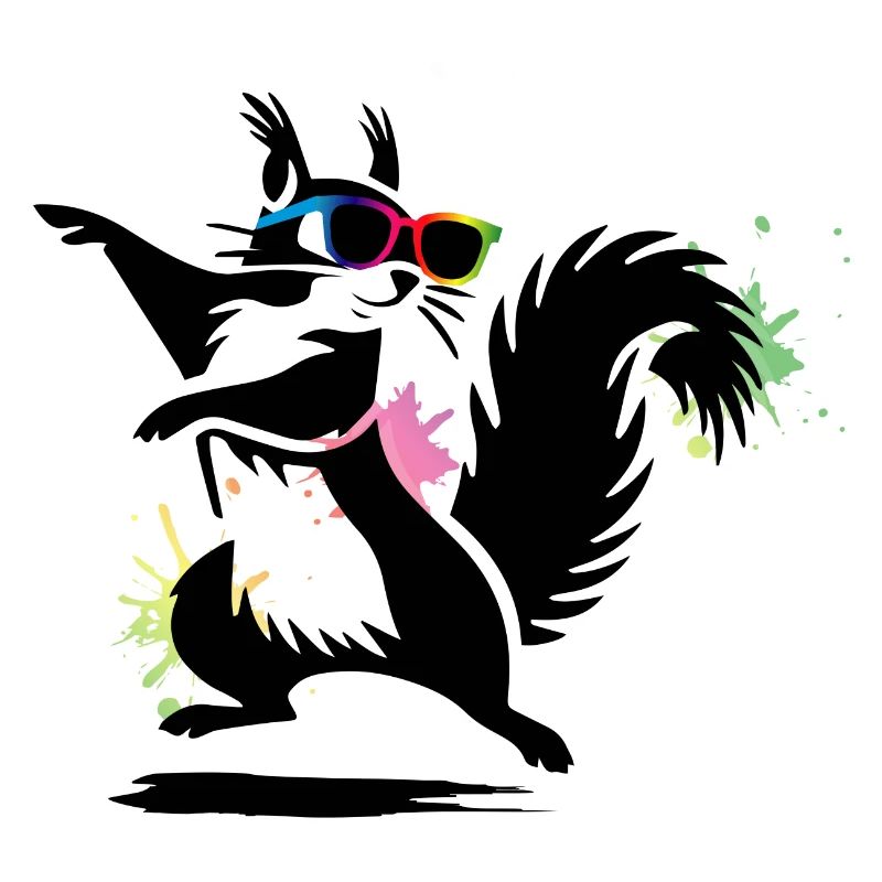 Stylish Squirrel with Sunglasses Stencil
