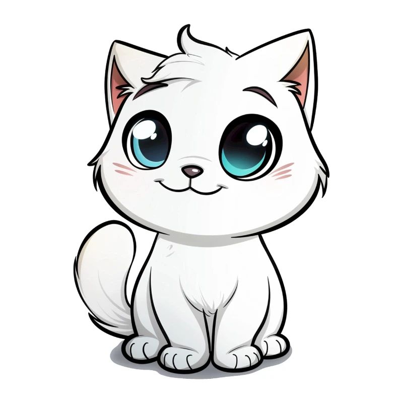 chat blanc mignon, animal de compagnie, chaton