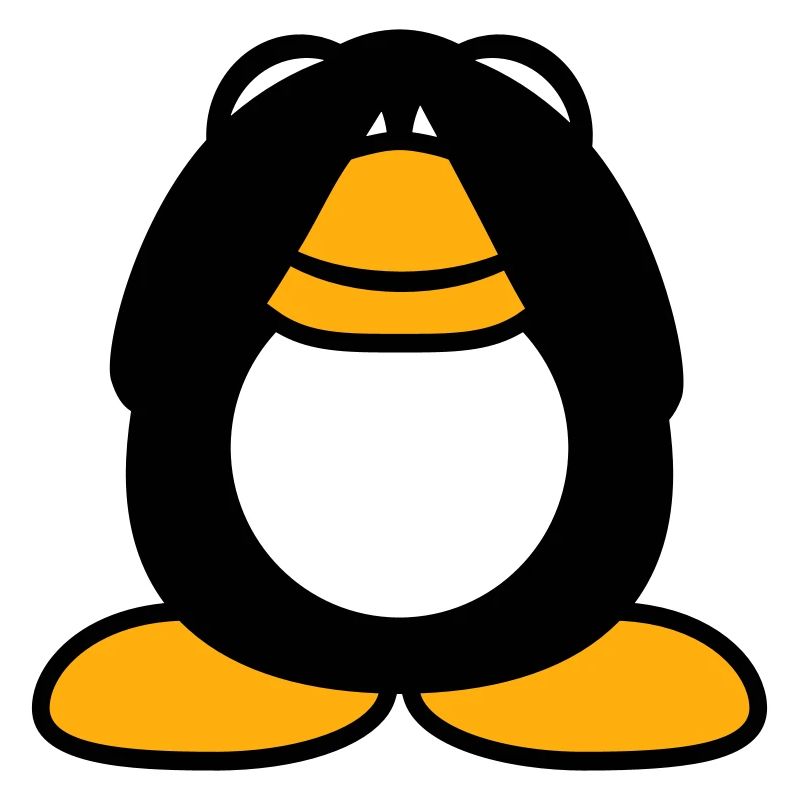 Penguin see nothing blind Hands cover eyes
