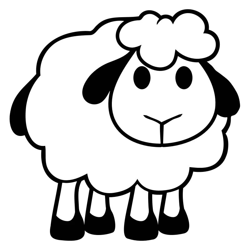 Schaf Baby Steht Süß Niedlich Lamm Kind Cool Comic