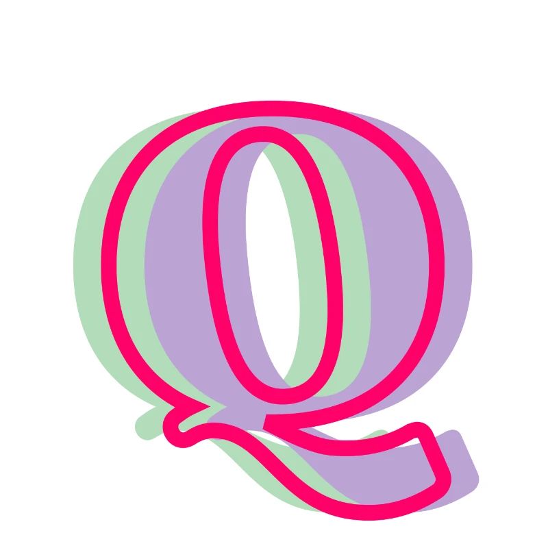 Lettre q multicolore