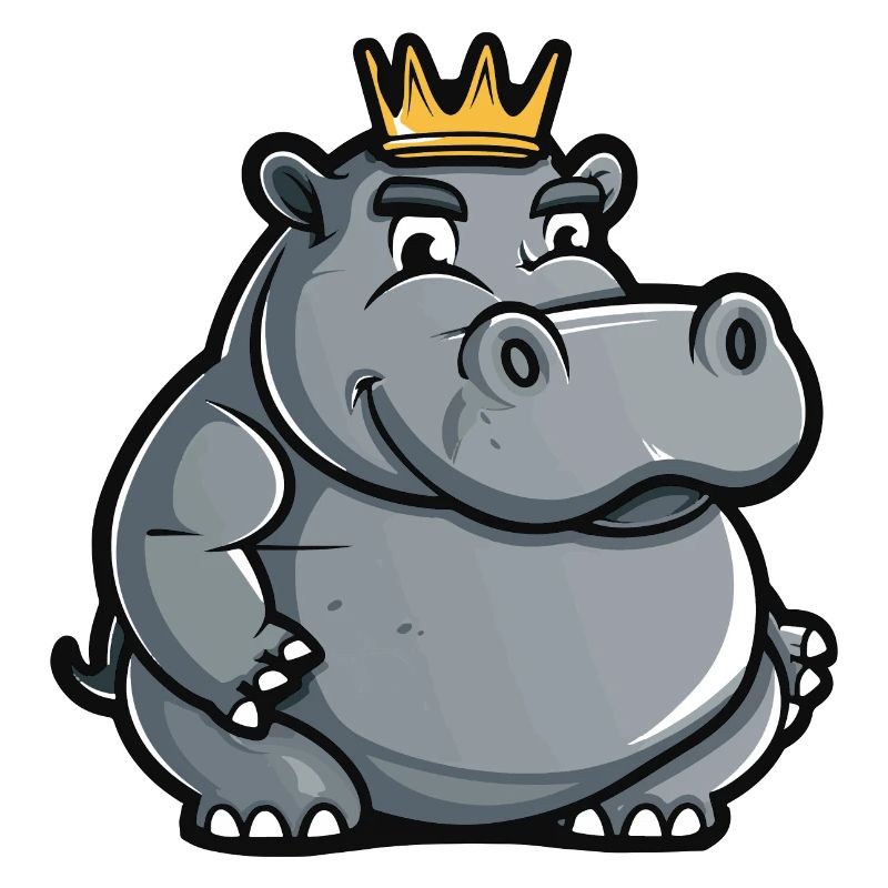 Nilpferd Cartoon Krone