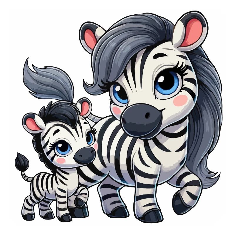 Zebra-Mutter mit Kind