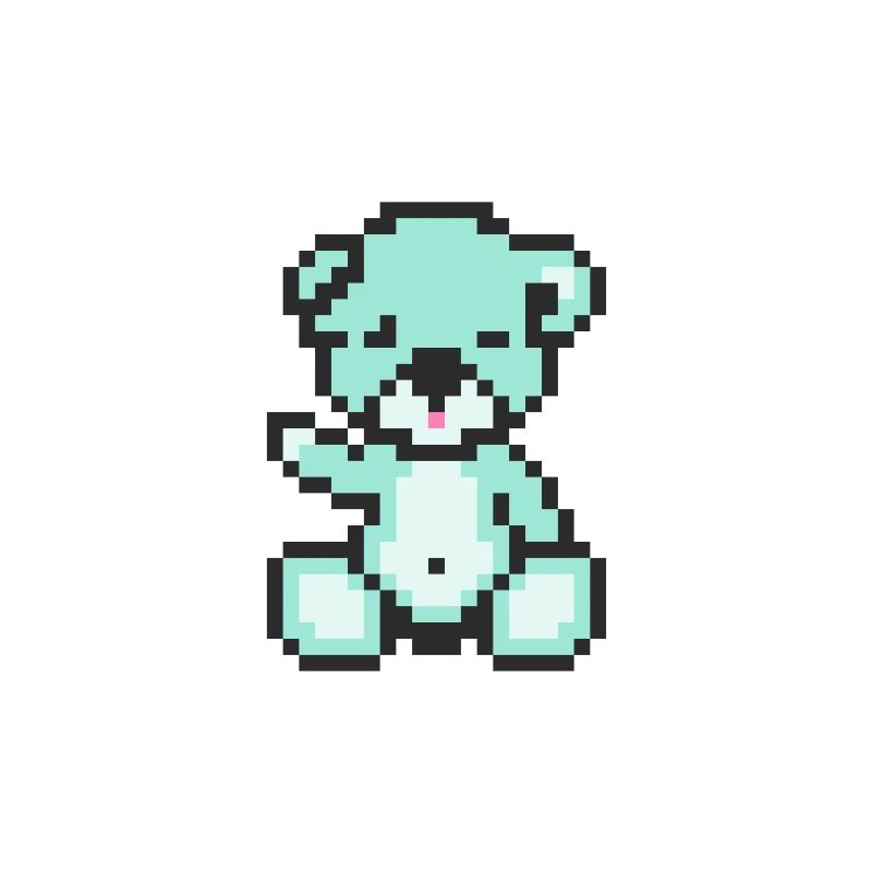 Pixel Bear Pastel Green