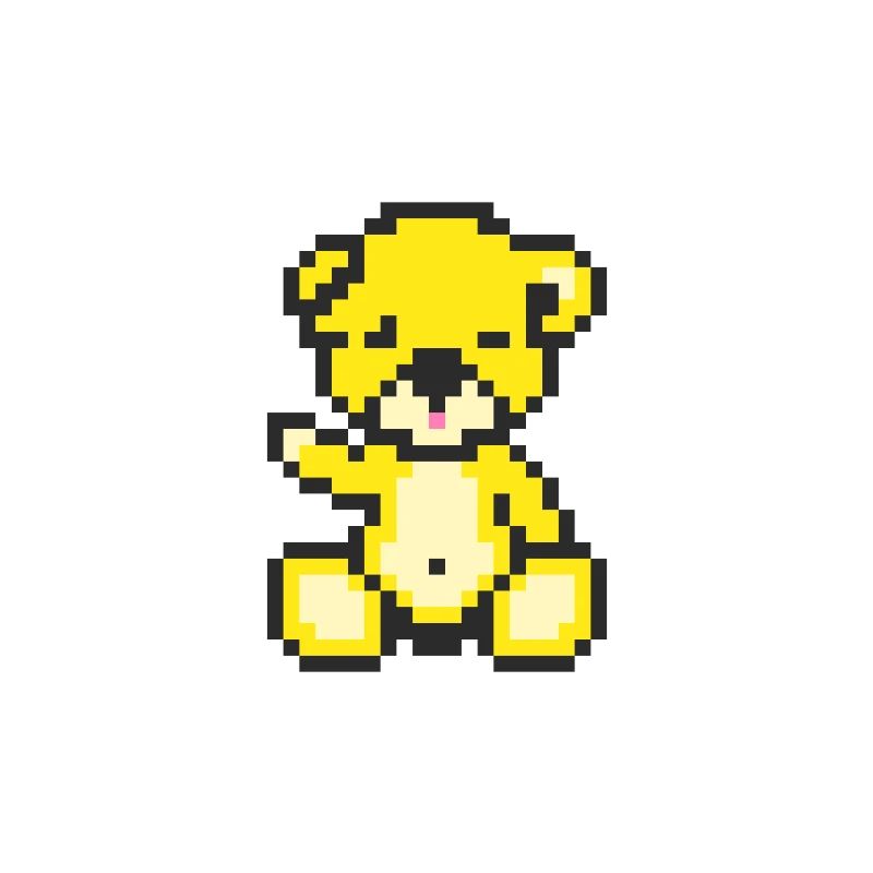 Pixel Bear Neon Yellow