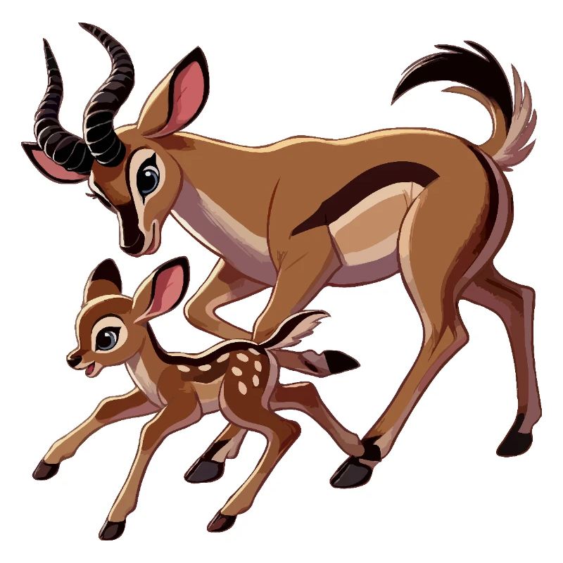 Mère antilope avec ses petits