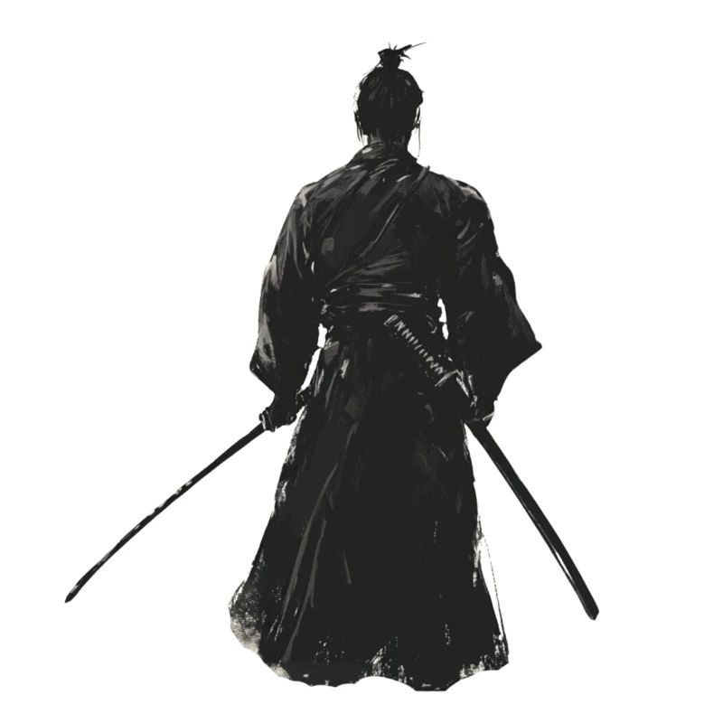 Samurai Shirt, Shadow, Sticker, Bag, Custom text