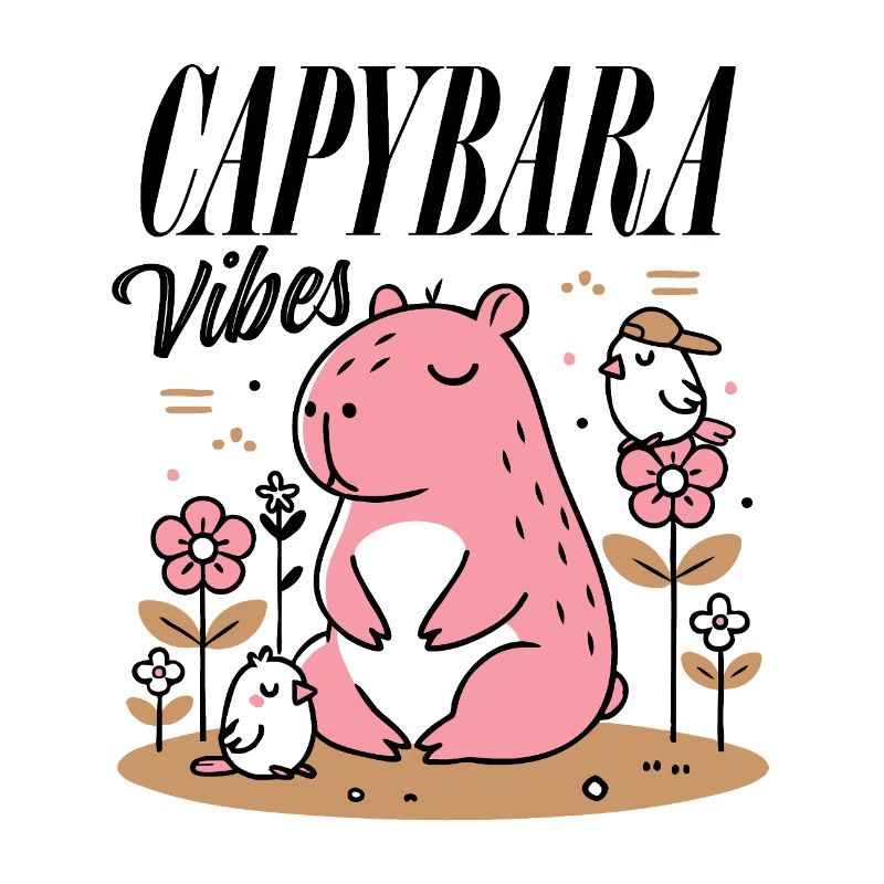 Entspanntes Capybara mit Freunden