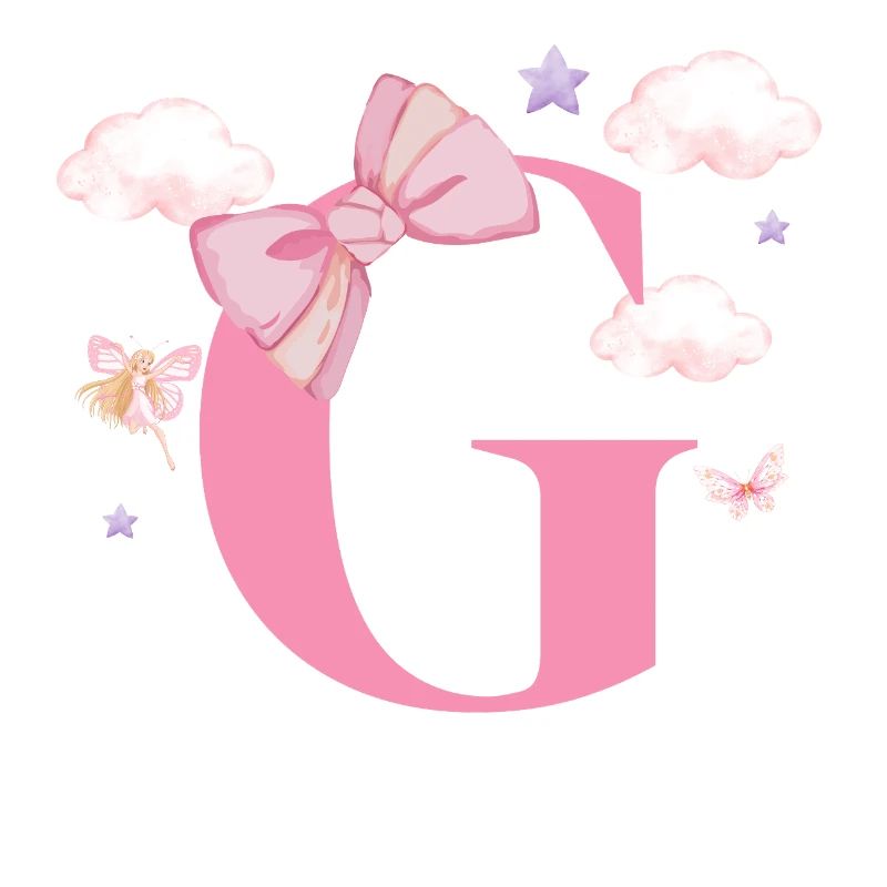 Letter g pink clouds