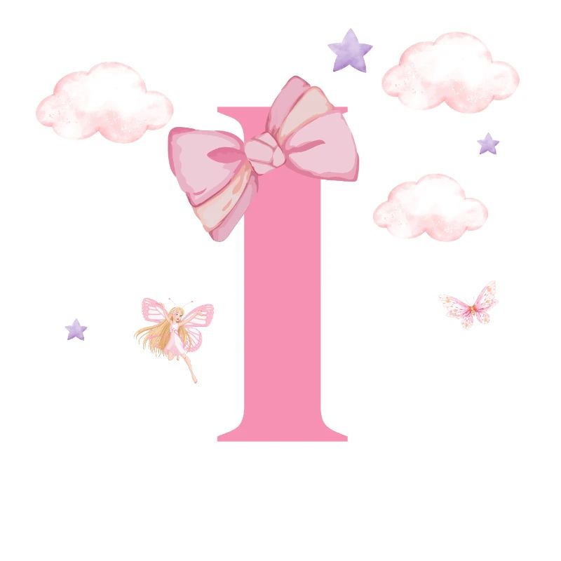 Letter i pink clouds