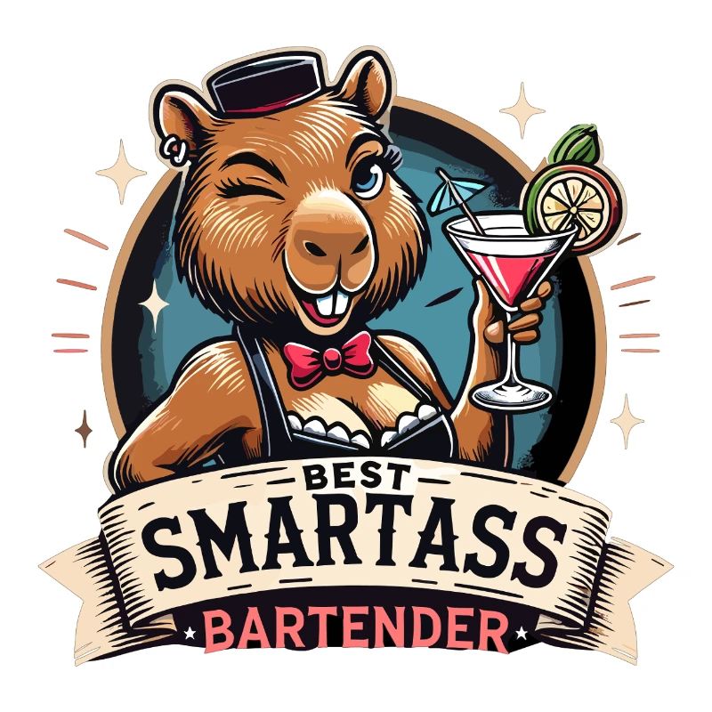 Barman Barmaid Capybara Capy Gift