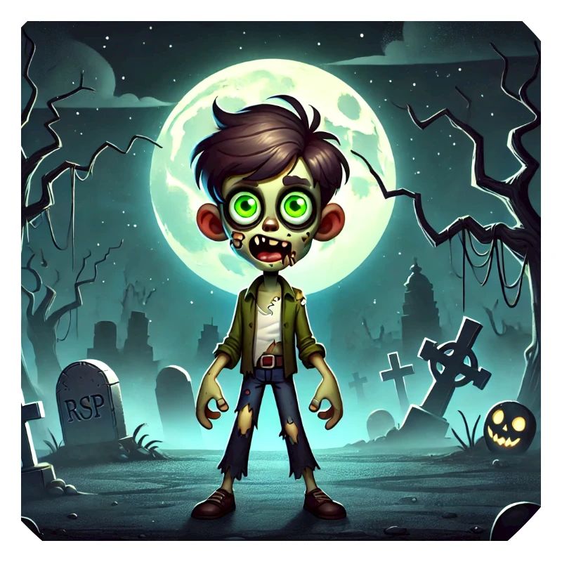 Zombi devant la pleine lune