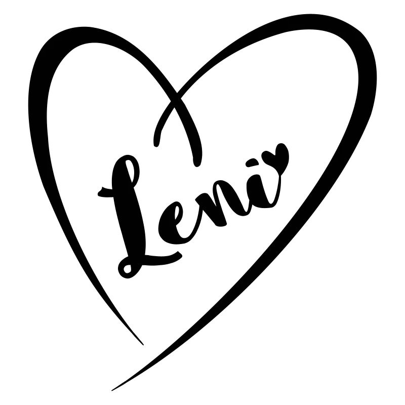 Leni surname first name in heart frame