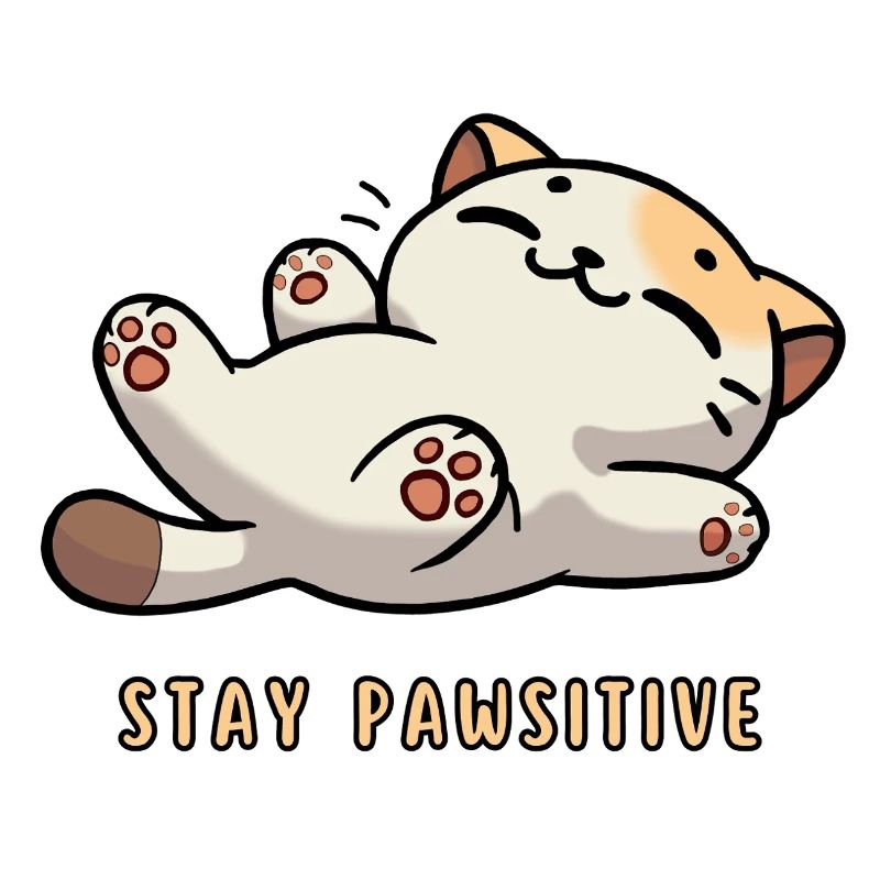 Stay Pawsitive - Chat mignon avec dicton