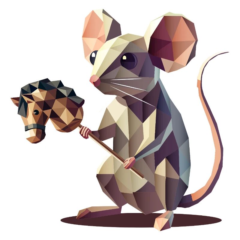Mignon Polygon Style Hobby Cheval Souris