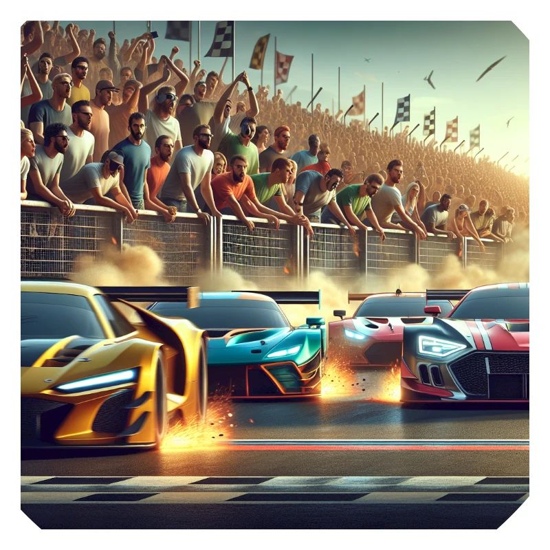 Voitures de course proches de l’arrivée