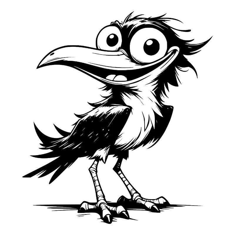 Fun laughing bird with big eyes