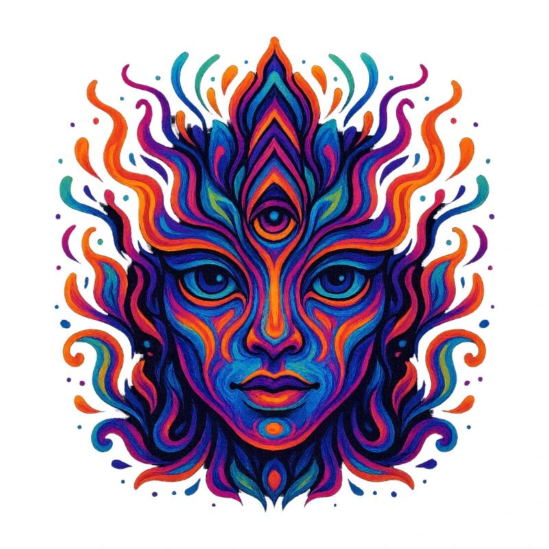 Psychedelische Farbenexplosion