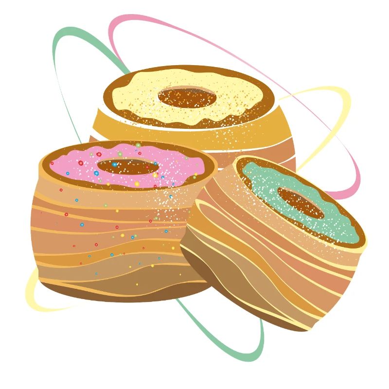 Trois Cronuts – Illustration avec une douce séduction