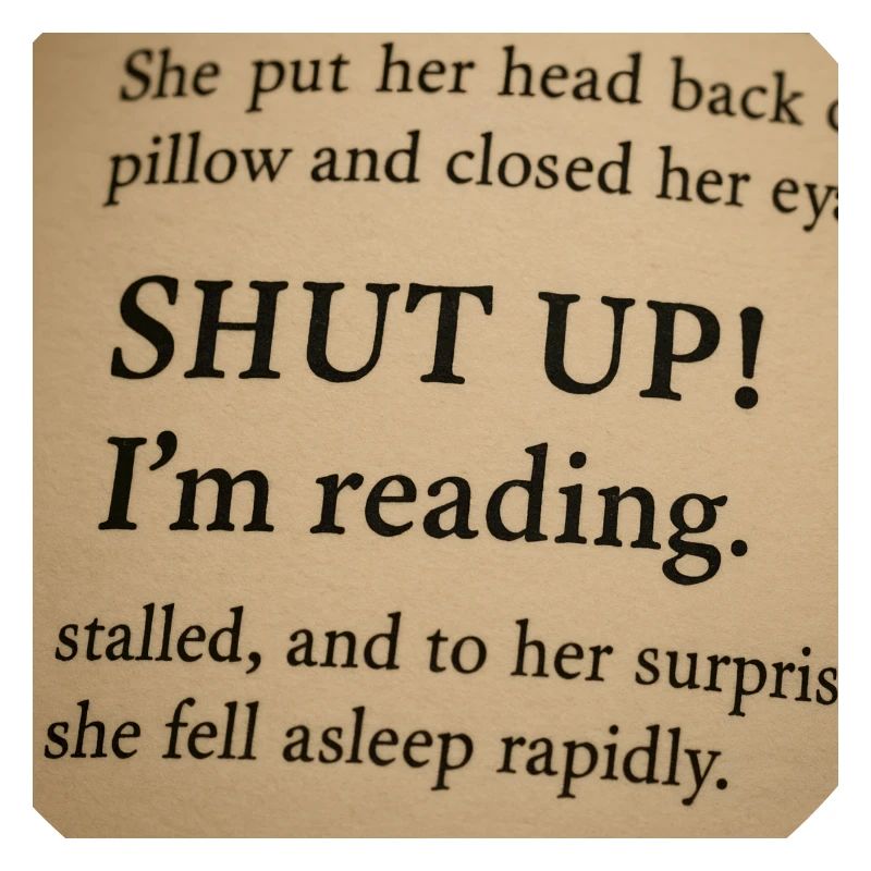 Silent! I'm reading!