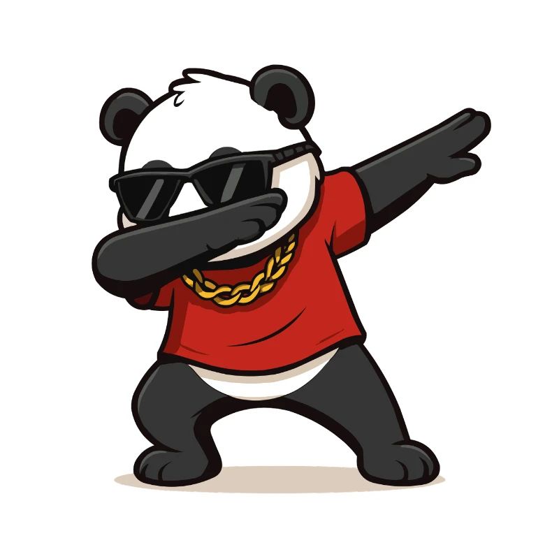panda dabbing comic
