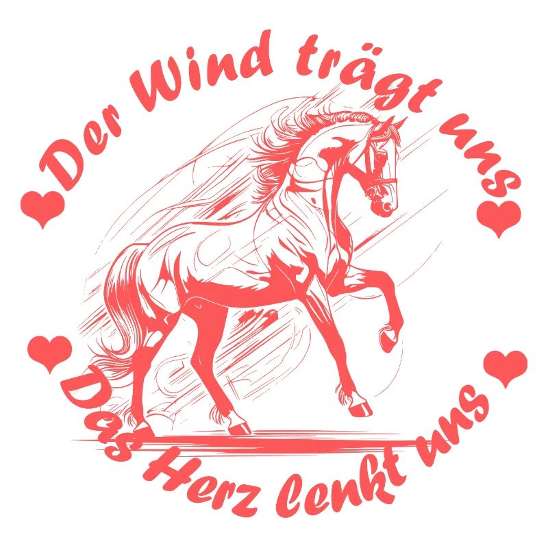 Pferd Herz Wind rosa