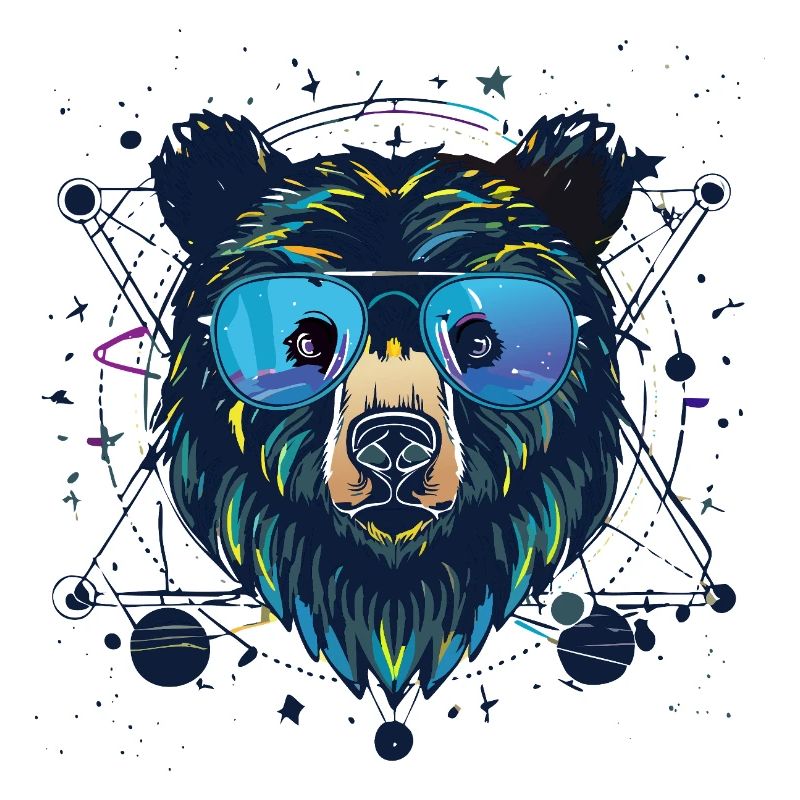 Bear,graffiti,painting,colorful,planets