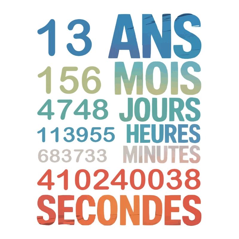 13 Ans en Secondes – Design Anniversaire Fun
