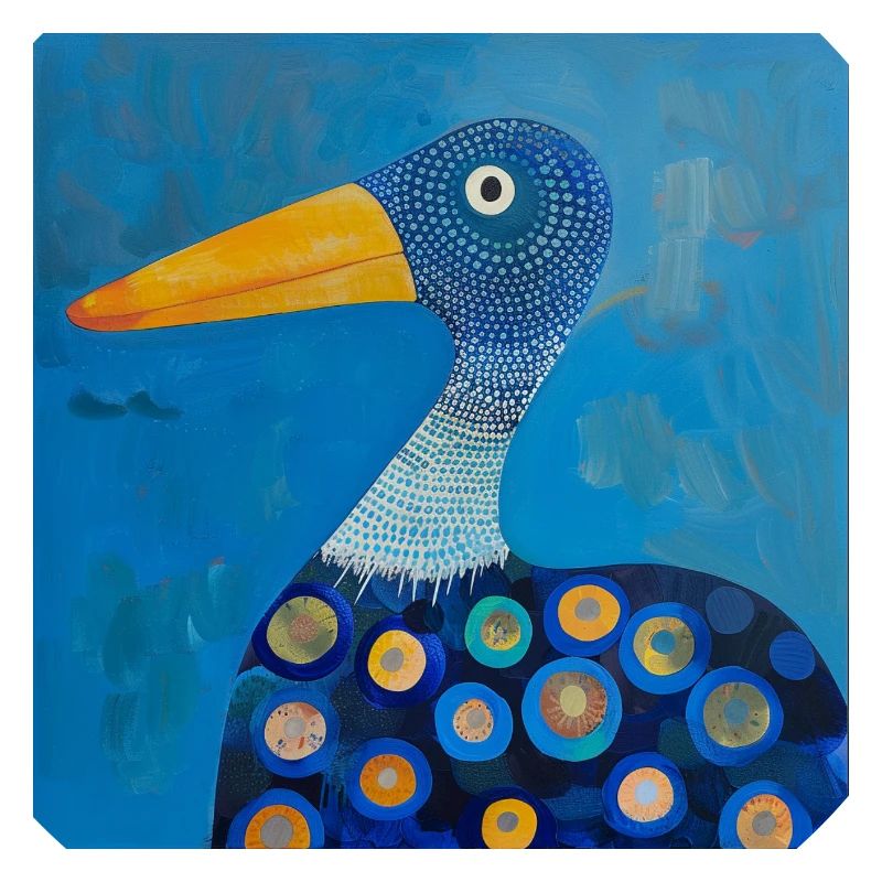 Blue Colorful Duck Stylized Abstract Nursery