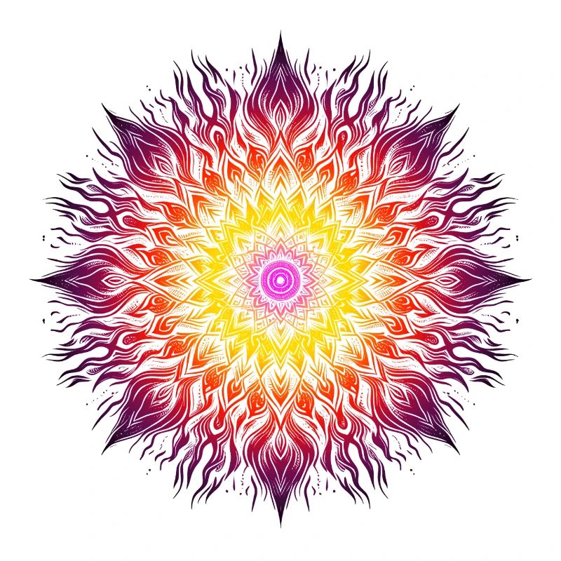 Psychedelic Fire Mandala