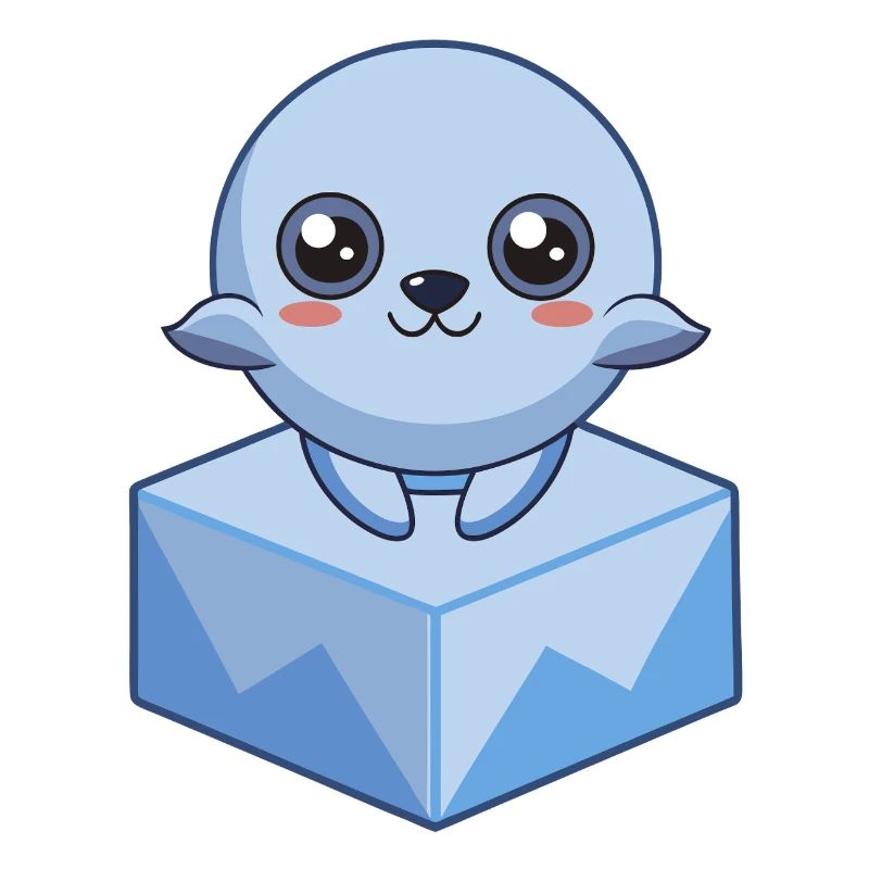 Bébé phoque pixel sur un glaçon