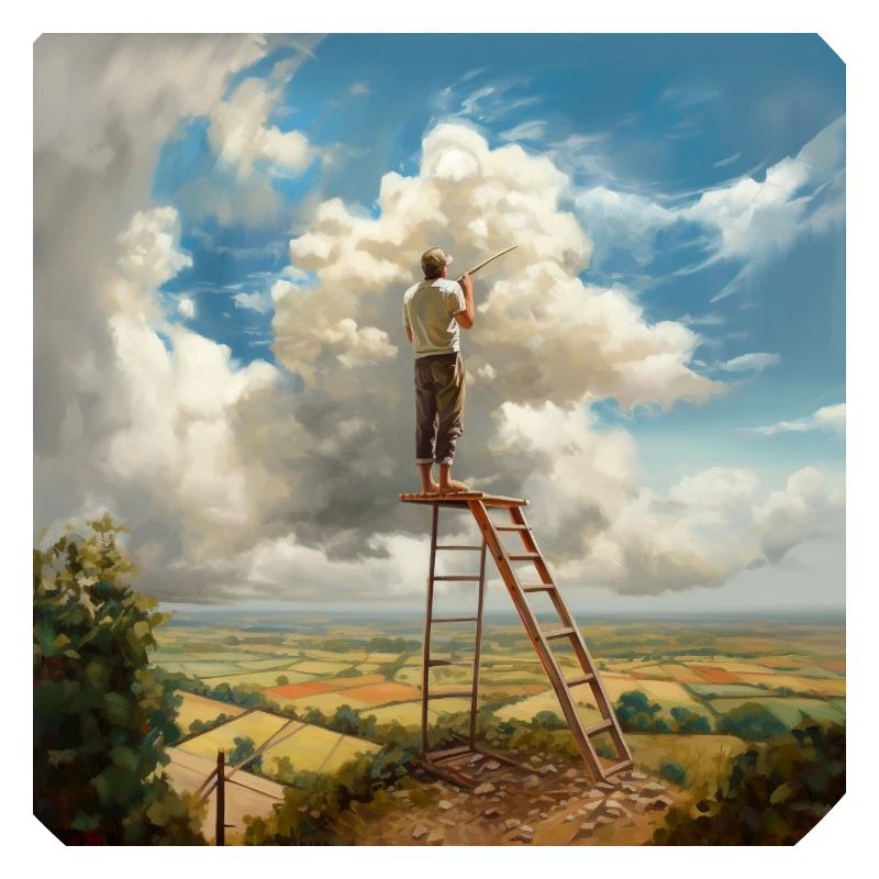 Cloud Painter Clouds Ladder Landscape Surreal