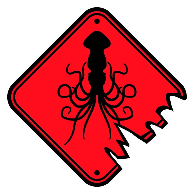 Octopus Danger Sign Caution Warning