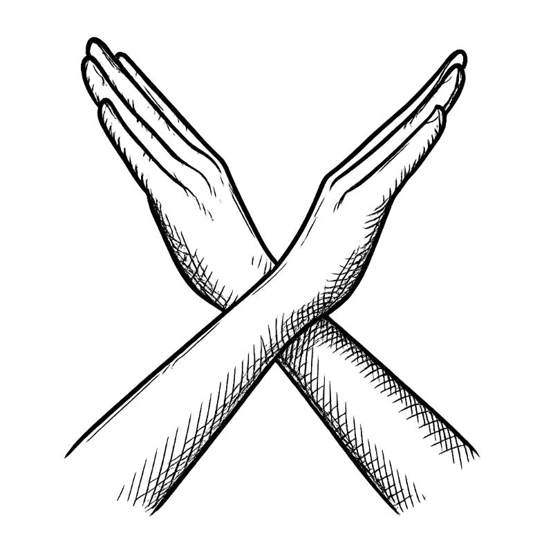 Crossed Hands – Statement in Lines