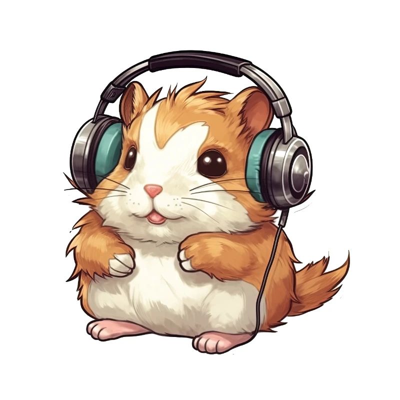 A cute hamster playing video games