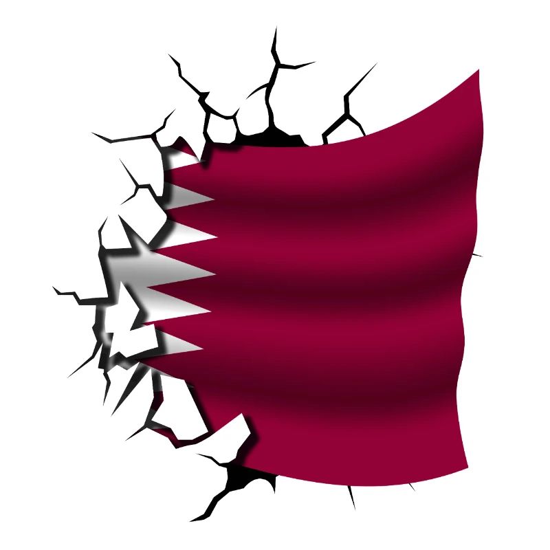 Drapeau du Qatar - Qatar - Drapeau Broken Design