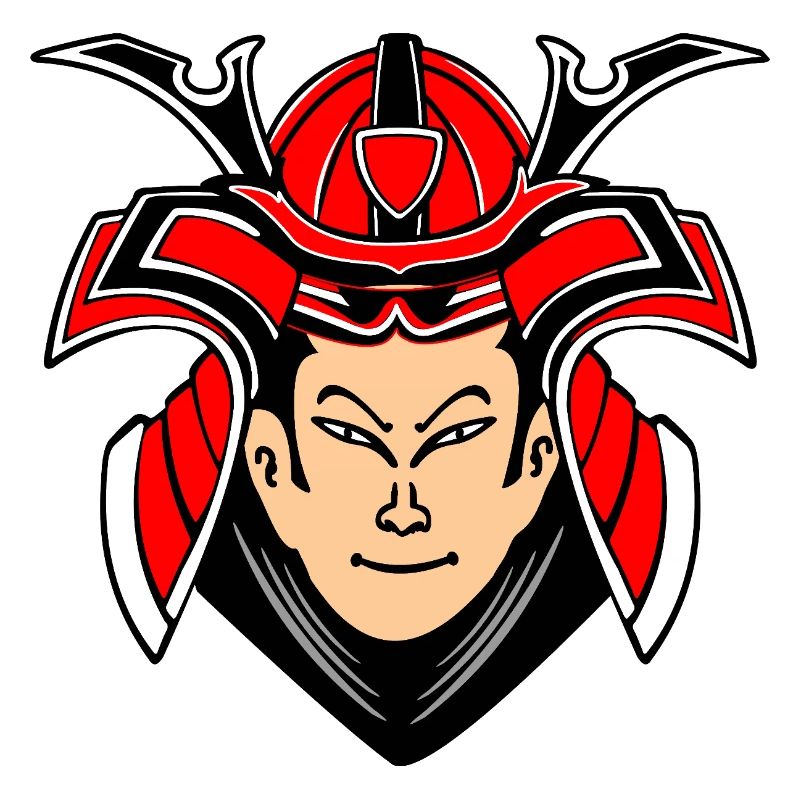 Samurai with helmet design