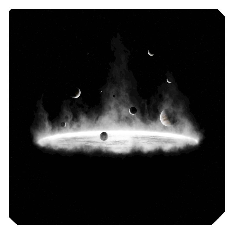 Nebulae Feuer-Silhouette auf Dunkelgrau