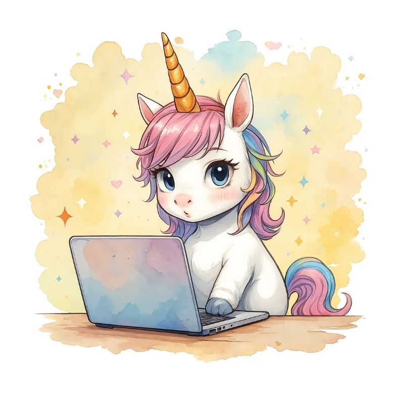 programmierendes Einhorn