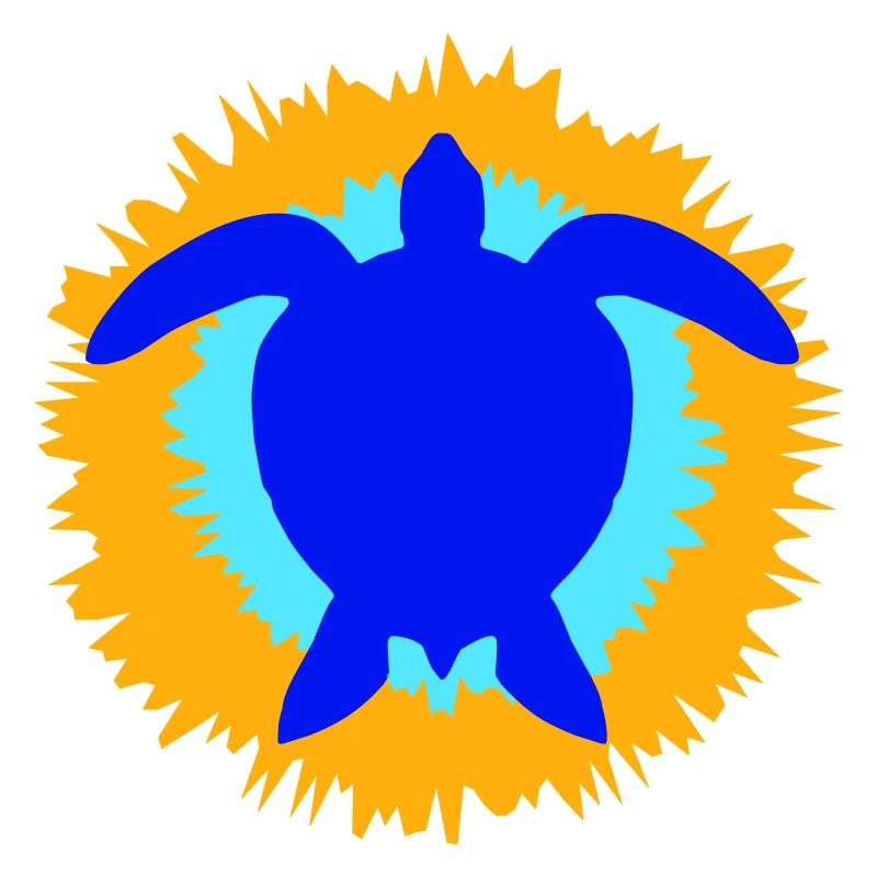 Water turtle flower pretty silhouette pattern