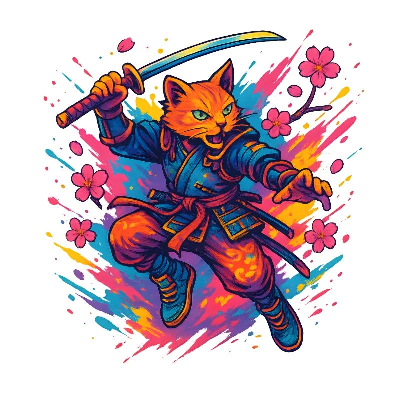 Samurai-style cat warrior