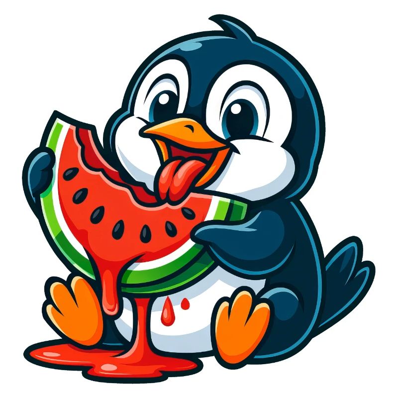 Mignon pingouin melon fruit dessin animé Fruit de l’Arctique