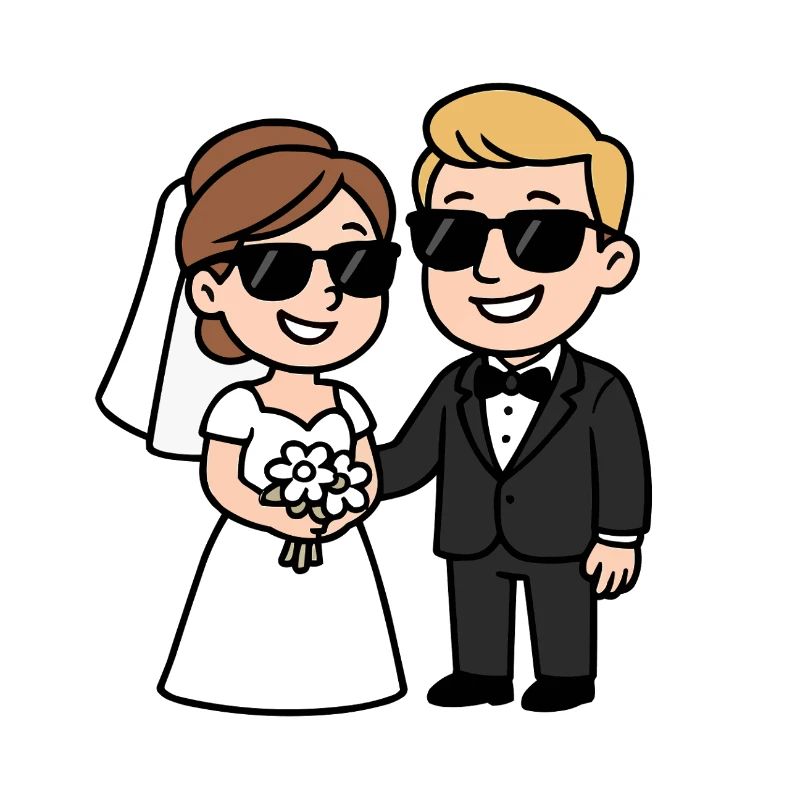 brautpaar ehepaar comic