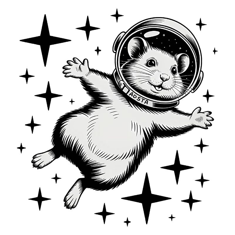 Hamster dans l'espace - Logo Cool Astonomy