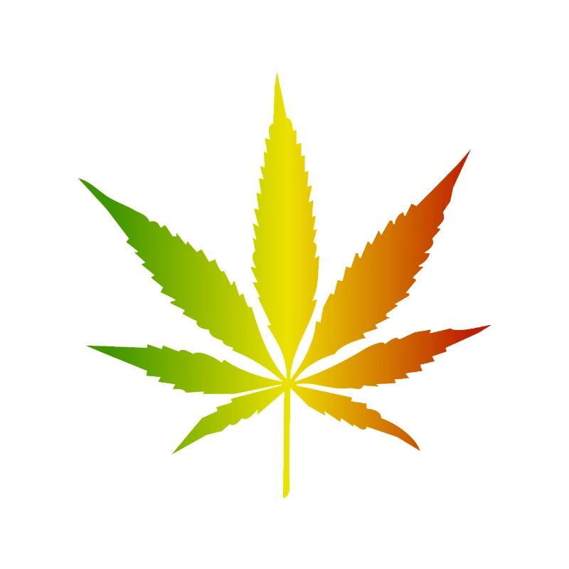 Rasta Gradient Cannabis Leaf