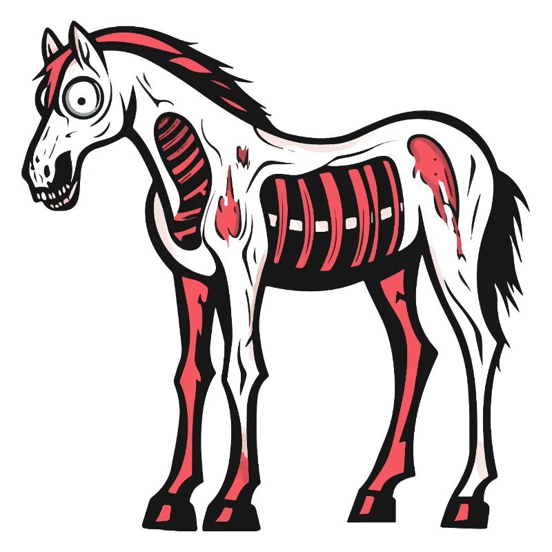 Pferd Halloween Comic Lustig