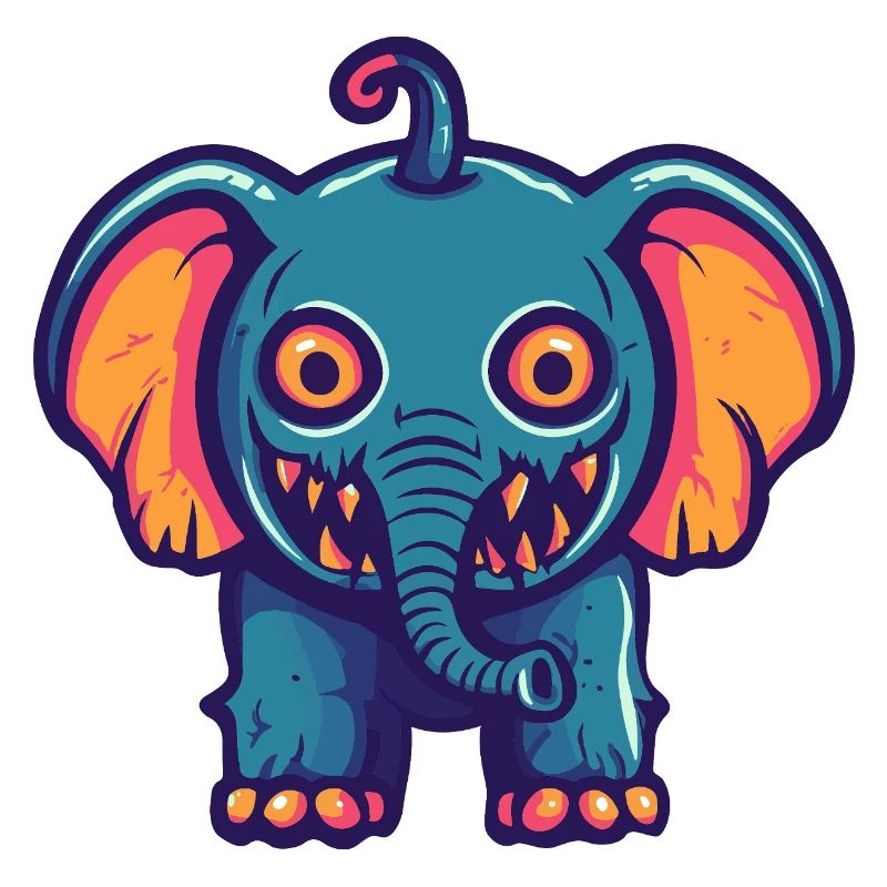 Elephant Halloween Comic Funny