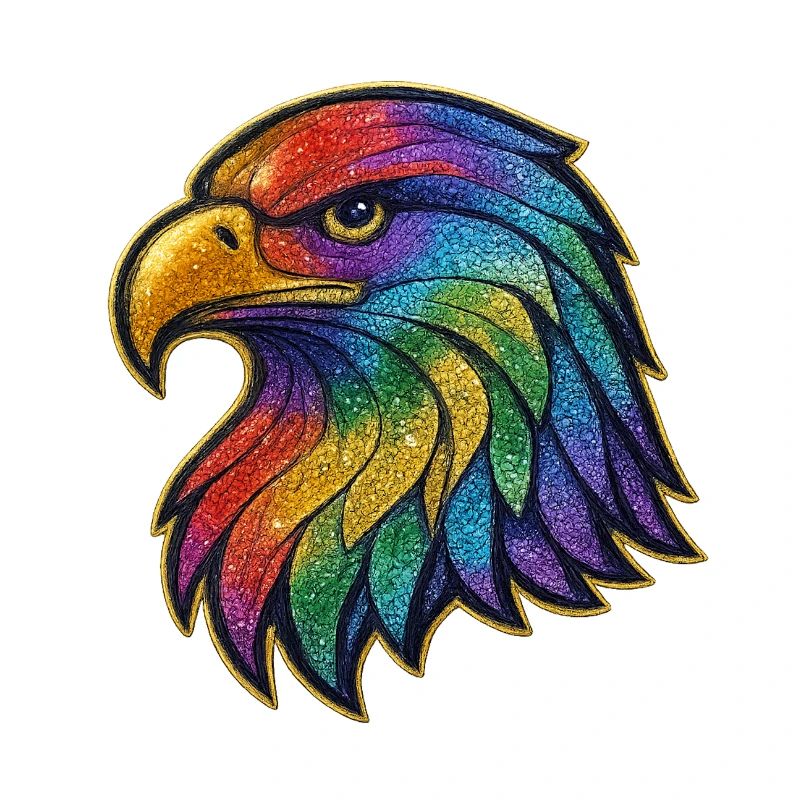Rainbow Eagle Head Patch